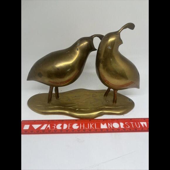 Beautiful Vintage Bjan modernist birds brass sculture figurine Unmarked Rare - Picture 7 of 8